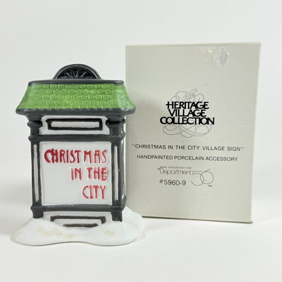Dept 56 Christmas in the City Sign 5960-9 Heritage Village Decor - Picture 2 of 9